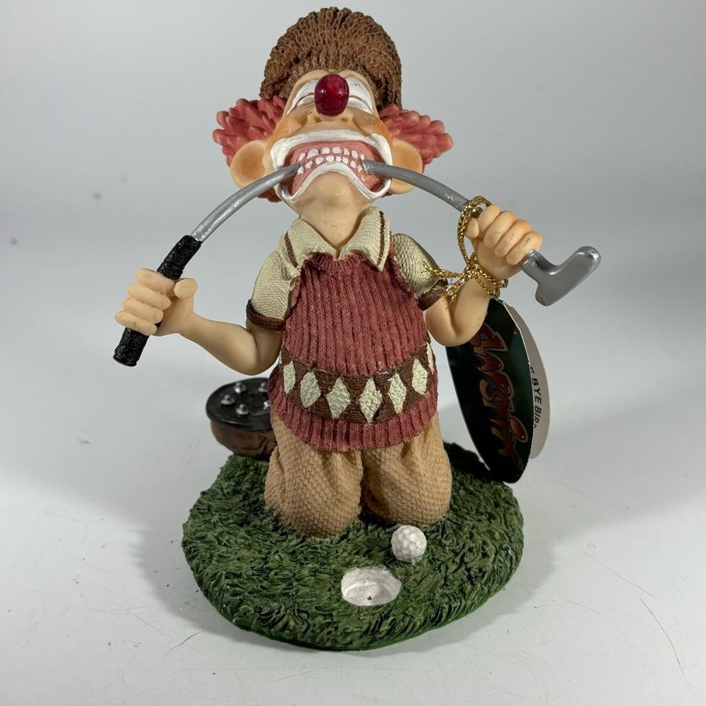 Vintage Slapstix Bye‎ Bye Birdie Golfer Clown Figurine 4 ⅝” Tall 1997 Cast Art